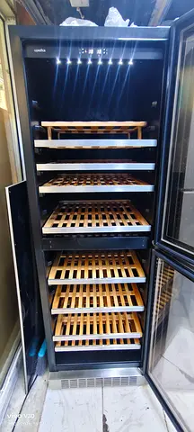 Free delivery apasifica Large Upright Wine Cooler Refrigerator with Wooden Shelves