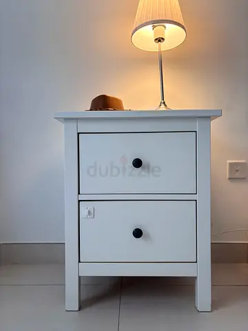 IKEA Hemnes 2-drawer white bedside table - good condition