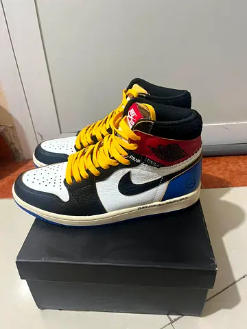 Air Jordan 1 Retro High OG SP x Fragment x Union LA Black and Varsity Red