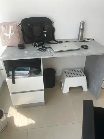 Compact modern study desk with storage drawers - good condition -Two Drawer Study Table and Chair