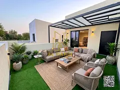 Own your dream villa Modern design with an indoor seating area and roof Registration fees included .