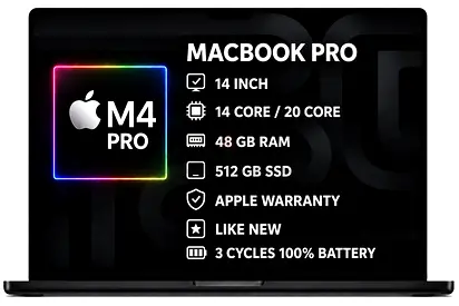 MacBook Pro M4 Pro 48GB RAM / 512GB SSD – 14/20 Core Space Black