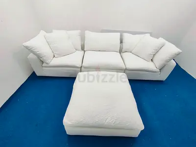 Authentic linen luscious cloud marina home 4_ piece sofa