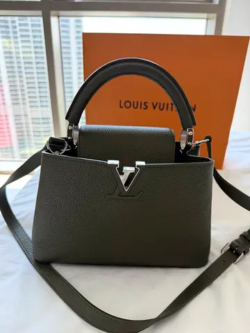 Louis Vuitton Capucines BB Taurillon Leather Top Handle Bag - Green -used once with Box Receipt