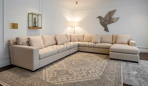 Crate and Barrel beige color Ushape sofa for sale