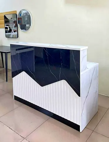 Modern Marble-Effect Reception Counter / Shop Front Desk