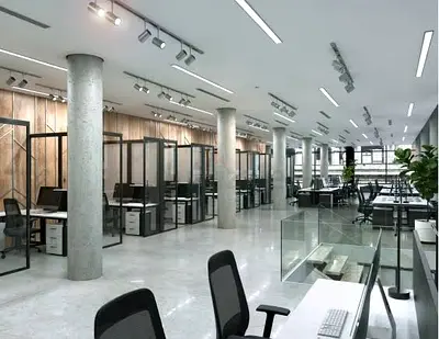 Unshaken Custom Commercial Office Furniture Suite  Glass Partition Renovation