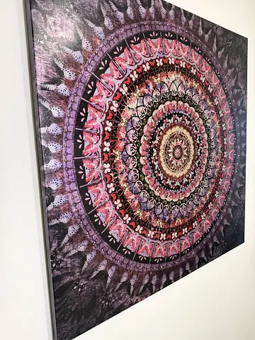 Ornate Circular Mandala Butterfly Art Canvas