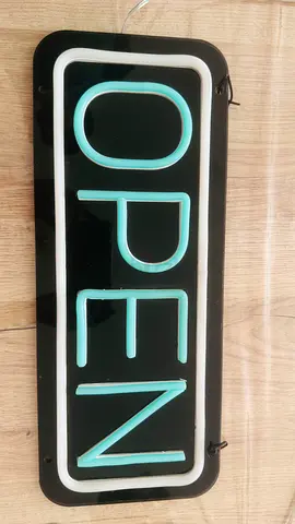Open sign for ahops