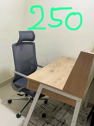 Modern Office Desk and Ergonomic Mesh Chair Set