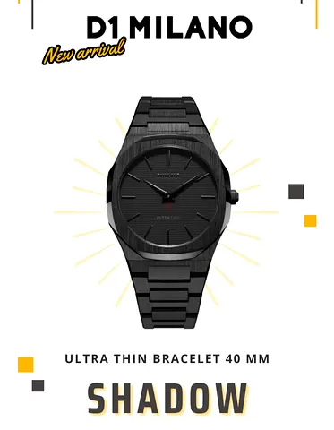 D1 Milano Shadow Ultra-Thin 40mm Mens Watch - Black