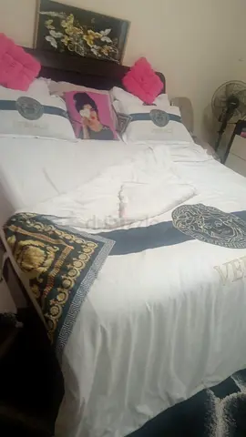 Comfortable Double Bed with Versace Design Bedding Set