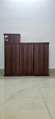 Wooden Shoe Rack / Small Cabinet - Dark Brown, Good Condition