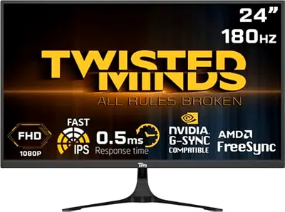 Twisted Minds 24 Inch 180Hz IPS Gaming Monitor 0.05ms FHD 2.1hdmi NVIDIA G-Sync