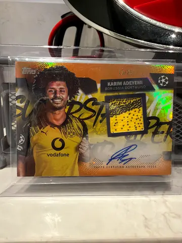 Karim Adeyemi /25 Match Worn Patch On Card Autograph