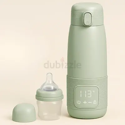 Portable Electric Baby Bottle Warmer with Temperature Display - Mint Green