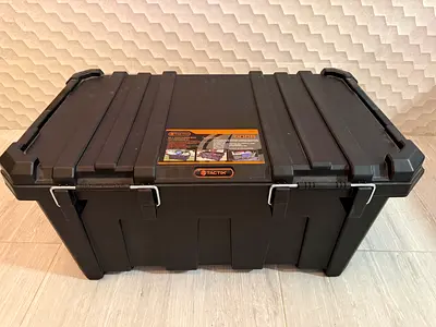 85 liter container box storage heavy duty tactix durable black