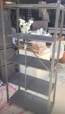 Metal 5-Tier Industrial Storage Shelf on Wheels