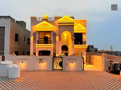 Luxury villa in one of Ajman's most prestigious and beautiful areas, in a prime location close to all amenities, fully equipped with air conditioning,