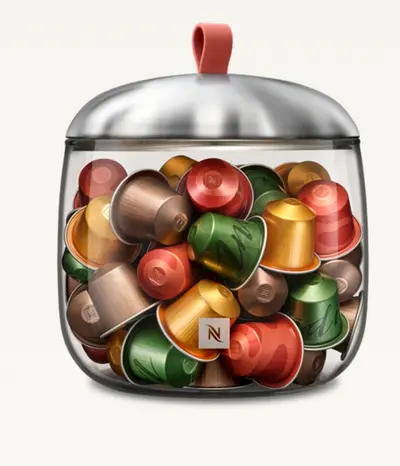 Nespresso Lume Mia Capsules Holder Glass jar Coffee Capsules