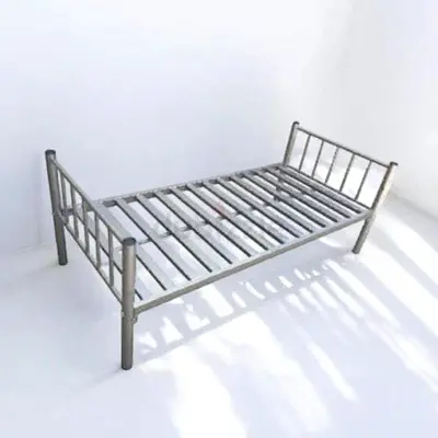 Single Metal Bed Frame - Sturdy Slatted Base, Good Condition