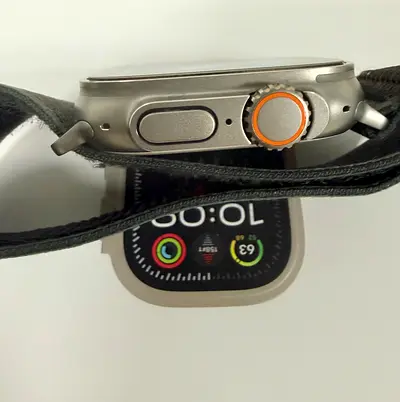 Apple Watch Ultra 2 titanium with 100 percent battery health with all accessories