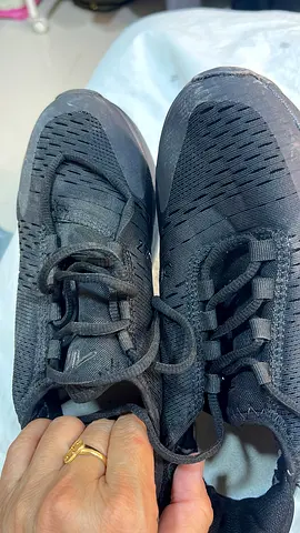 Used black mens casual sneakers, size not specified