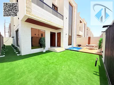 Modern villa in Al Zahia with a 15-meter front setback, swimming pool, and includes registration an