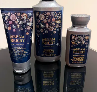 Bath Body Works Dream Bright Shower Gel 295ml - Lotion 70ml travel size and shower gel 88ml trave