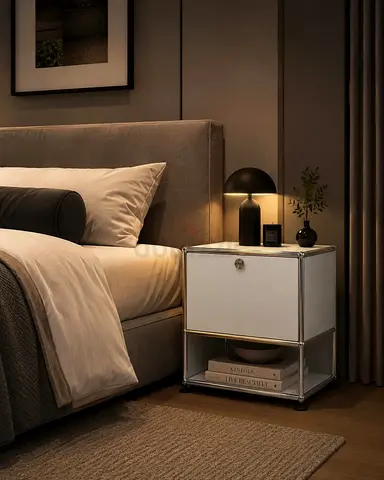 USM Haller Nightstand at staroffice LLC. Pure white (Set of 2)