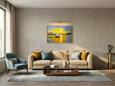 Original Handmade Sunset Canvas Painting (90x60 cm) - frameless – Special Price!