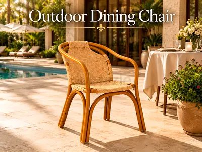 Outdoor Dining Chair – White Grey Patio Chair for Hotels Garden Use