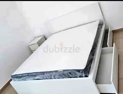 IKEA malam bed with mattress queen size bed