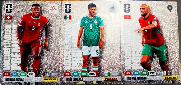 Set of 3 Panini World Cup 2026 Football Collectible Cards