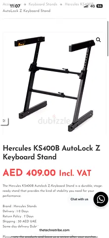 Hercules KS400B AutoLock Z Keyboard Stand