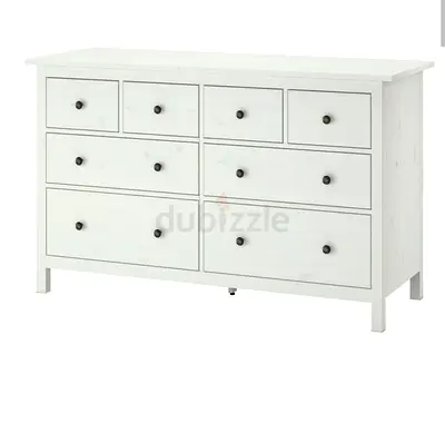 White 8-Drawer Wooden Dresser / Chest of Drawers