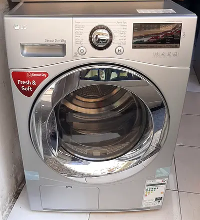 Free Delivery- LG Sensor 8KG 💯 Dryer Clothes Front Load - Silver, Good Condition