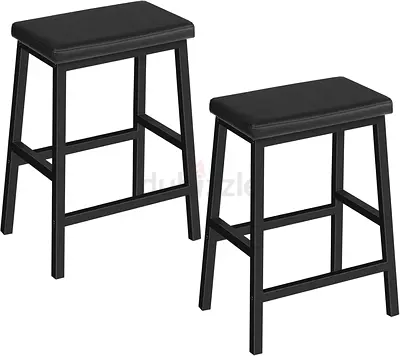 Bar Stools Set of 2 Bar Stools PU Padded Breakfast Stool Easy Assembly Suitable for Kitchen Bar Dini