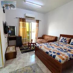 Monthly Studio for Rent in Ajman with Open Balcony Sea View and Separate Kitchen Special Price Bills