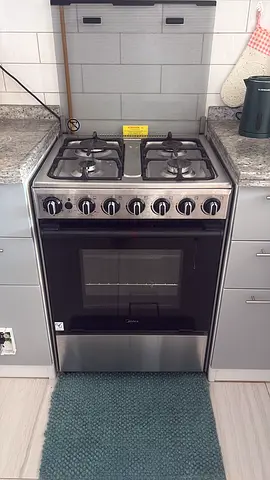 Midea gas oven and stove - stainless steel