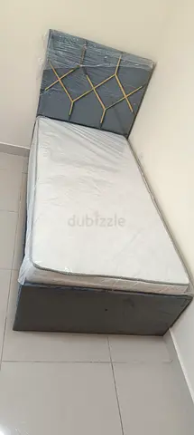Single size solid velvet bed frame with mattres brand new available