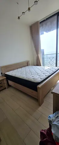King size wooden bed frame with dresser and 2 bedside table - lightly used