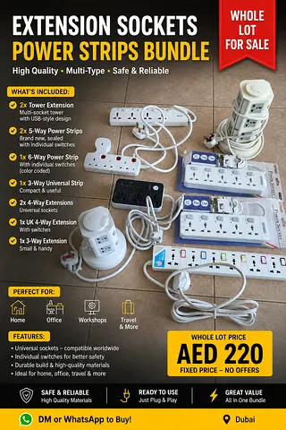 Extension Sockets  Power Strips Bundle – Tower Sockets, Universal Extensions  More