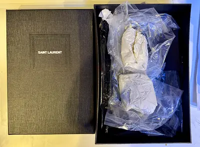 Saint Laurent designer shoes in original box