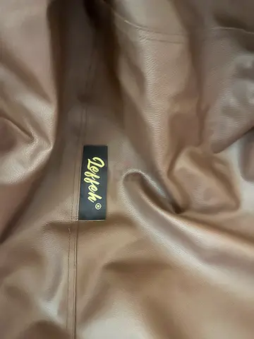 Brown Leather Bean Bag Chair by Leffeh - Good Condition