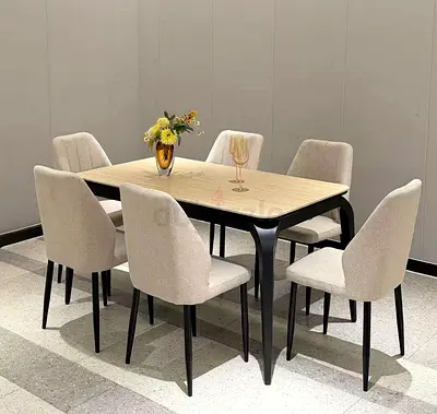 Brand new Top marble dinning Table with 6 Chairs Available