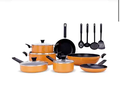 10-piece Non-stick Cookware Set with Utensils - Light Copper