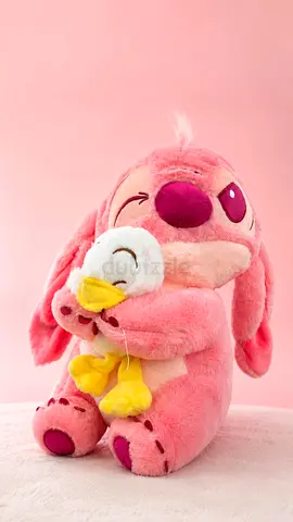 Pink Stitch plush toy with duck