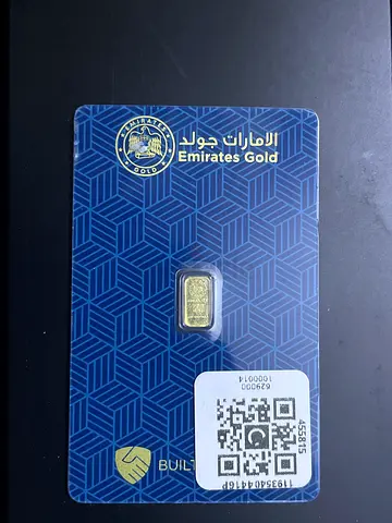 Emirates Gold 0.5gram gold bar in original assay card