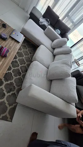 West Elm L Shape Sofa Beige